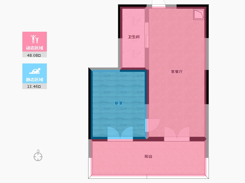 河北省-张家口市-富龙四季小镇-54.91-户型库-动静分区