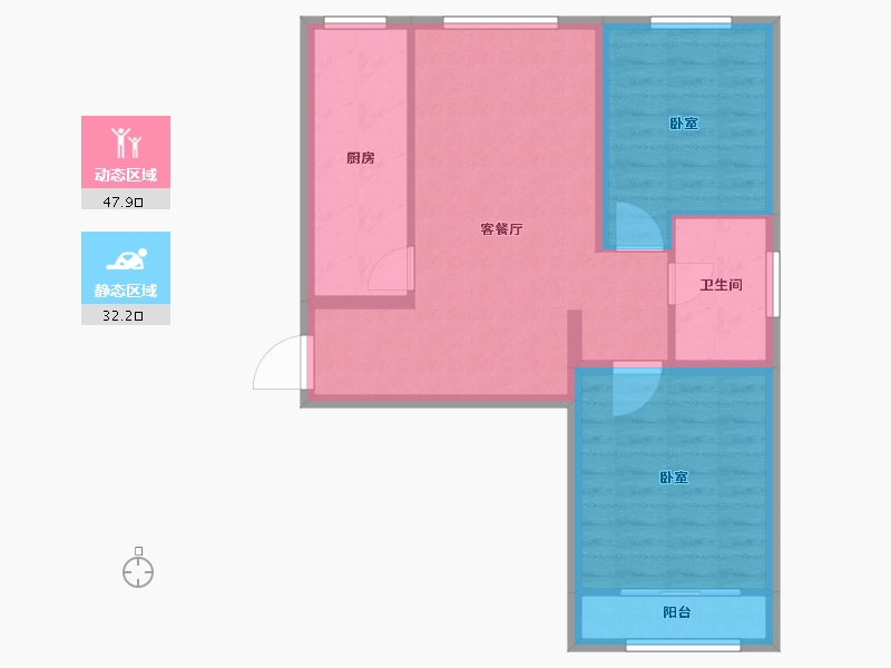 河北省-保定市-金泰春风里-71.90-户型库-动静分区