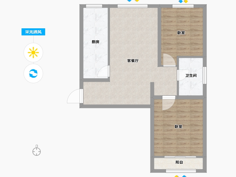 河北省-保定市-金泰春风里-71.90-户型库-采光通风