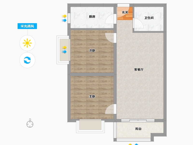 河北省-唐山市-富丽国际-65.51-户型库-采光通风