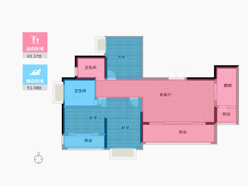 四川省-成都市-禹通宝誉府-101.98-户型库-动静分区