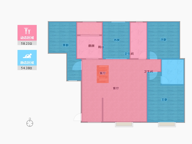 云南省-昆明市-锦康富春御园-106.00-户型库-动静分区