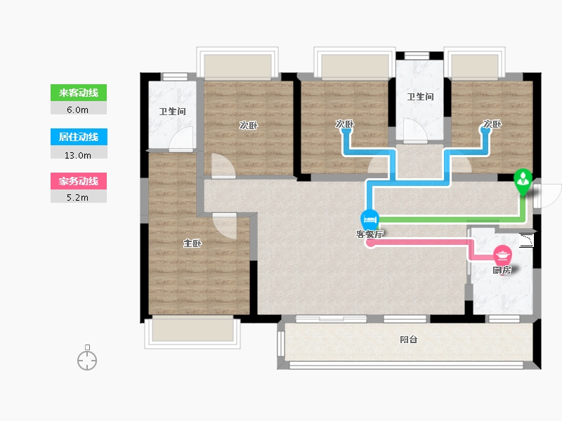 四川省-成都市-天立世纪华府-101.06-户型库-动静线