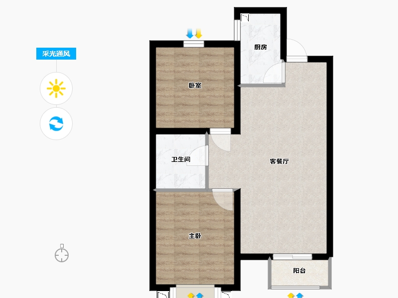 山西省-太原市-逍邦Art Life-58.41-户型库-采光通风