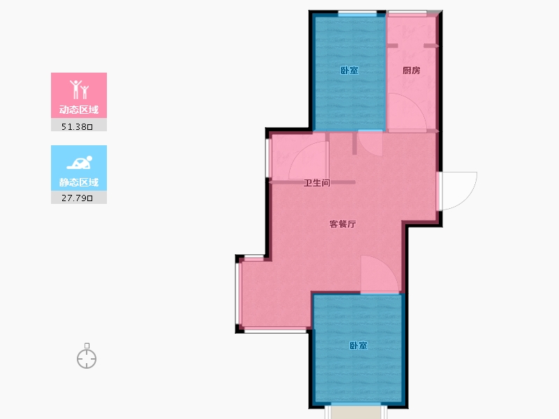 河北省-保定市-太阳城-72.39-户型库-动静分区