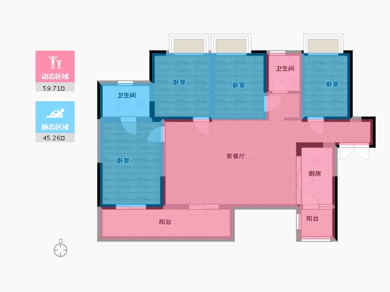 四川省-成都市-天骄府-92.93-户型库-动静分区