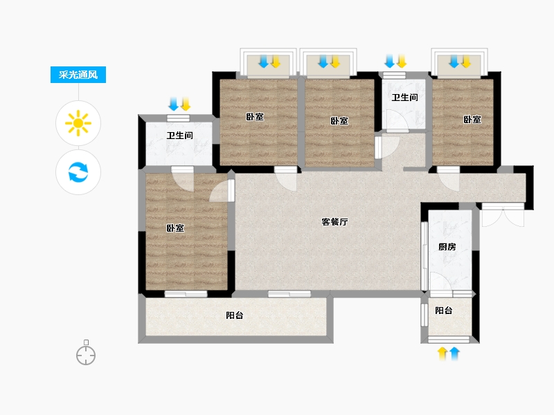 四川省-成都市-天骄府-92.93-户型库-采光通风