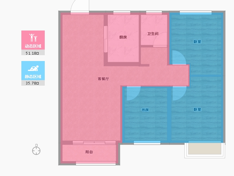 河北省-邯郸市-荣盛荣景园-78.00-户型库-动静分区