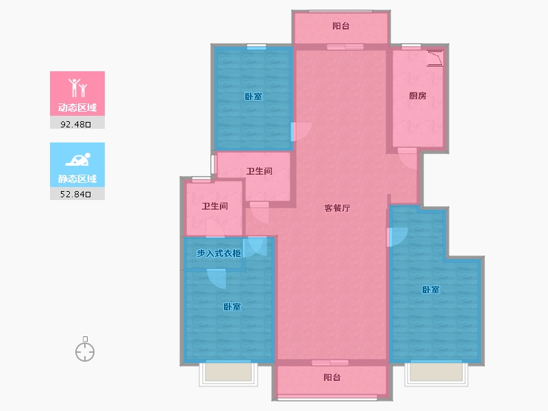 山西省-太原市-德元府-130.67-户型库-动静分区