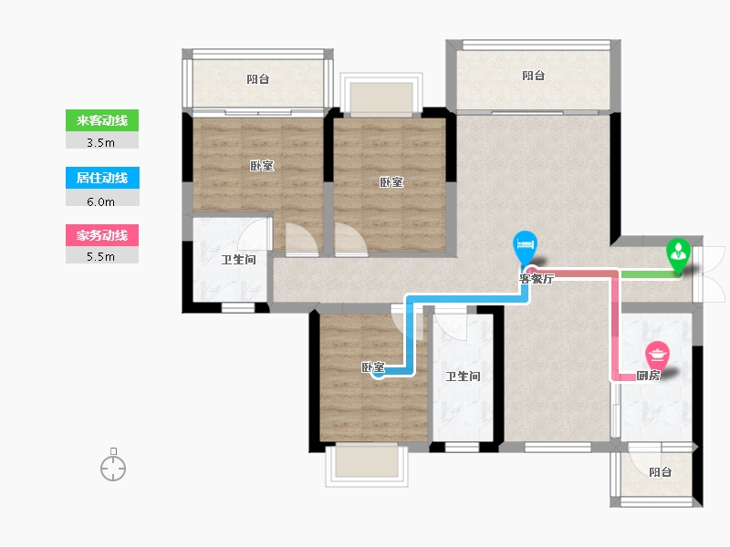 四川省-成都市-天骄府-85.88-户型库-动静线