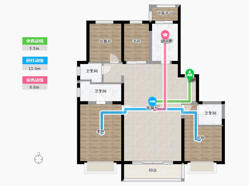 山西省-太原市-远大·凤玺湾-124.36-户型库-动静线