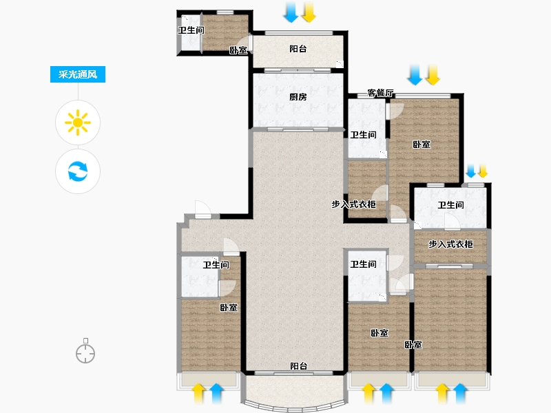 山西省-太原市-太原星河湾5号园-240.00-户型库-采光通风