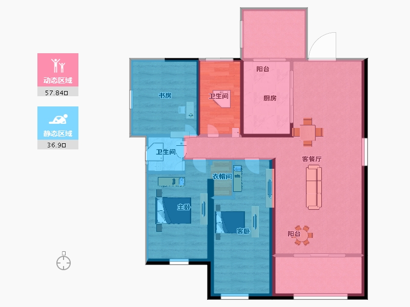 云南省-昆明市-红星天铂-86.11-户型库-动静分区