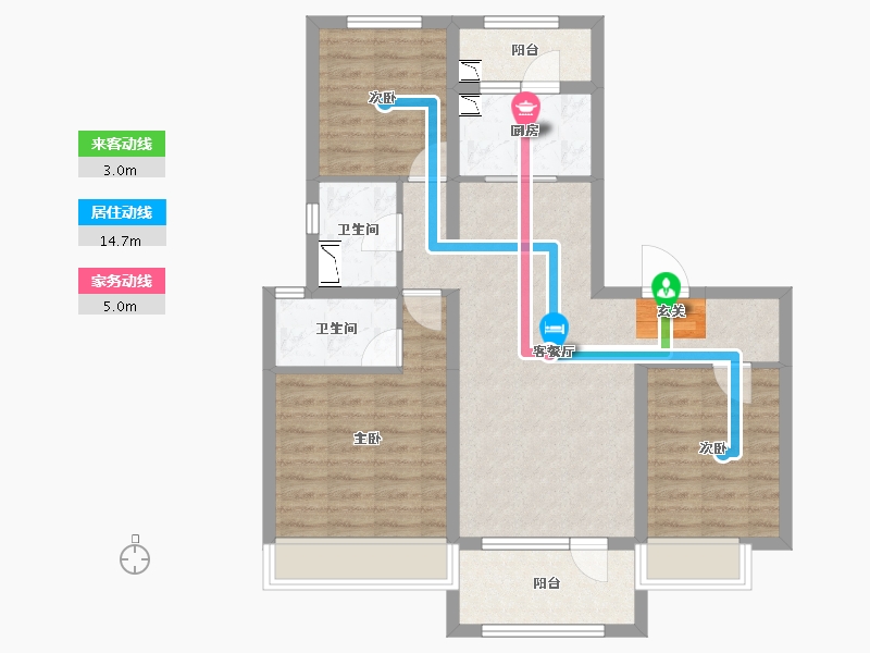 河北省-唐山市-迁西碧桂园·天玺湾-83.63-户型库-动静线