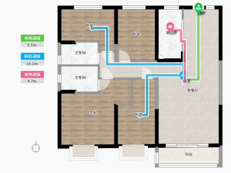 山西省-太原市-碧桂园凤麟府-100.14-户型库-动静线