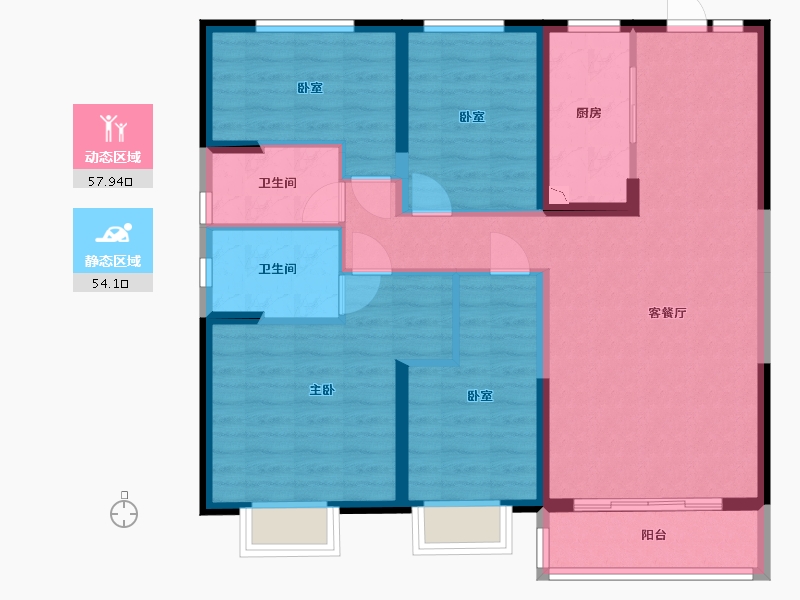 山西省-太原市-碧桂园凤麟府-100.14-户型库-动静分区