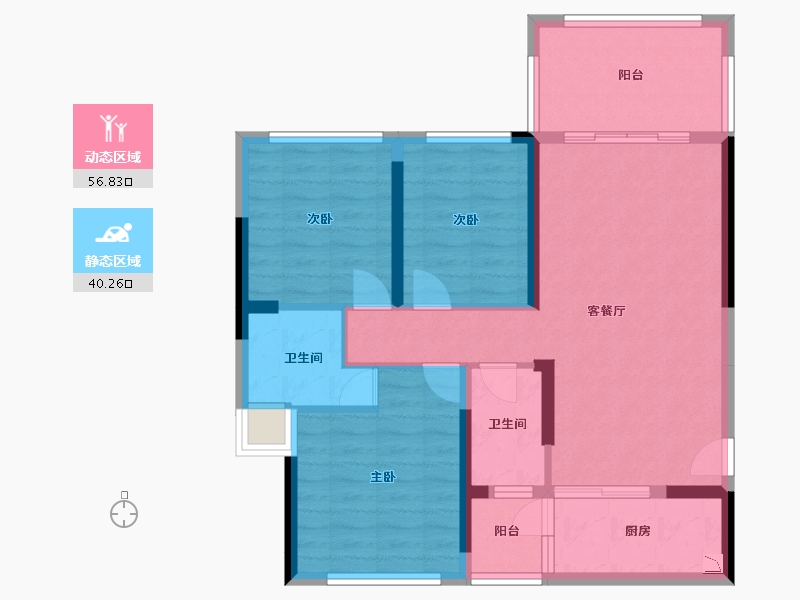 广西壮族自治区-桂林市-安厦恒安上城-86.42-户型库-动静分区