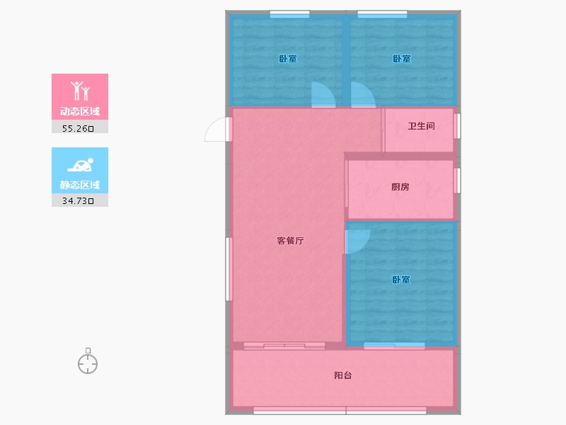 山西省-太原市-太原碧桂园凤凰城-81.67-户型库-动静分区