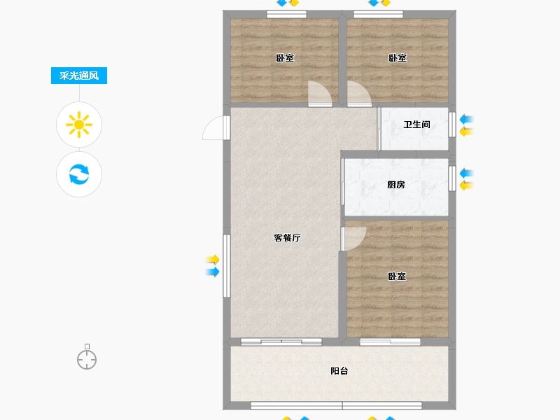 山西省-太原市-太原碧桂园凤凰城-81.67-户型库-采光通风