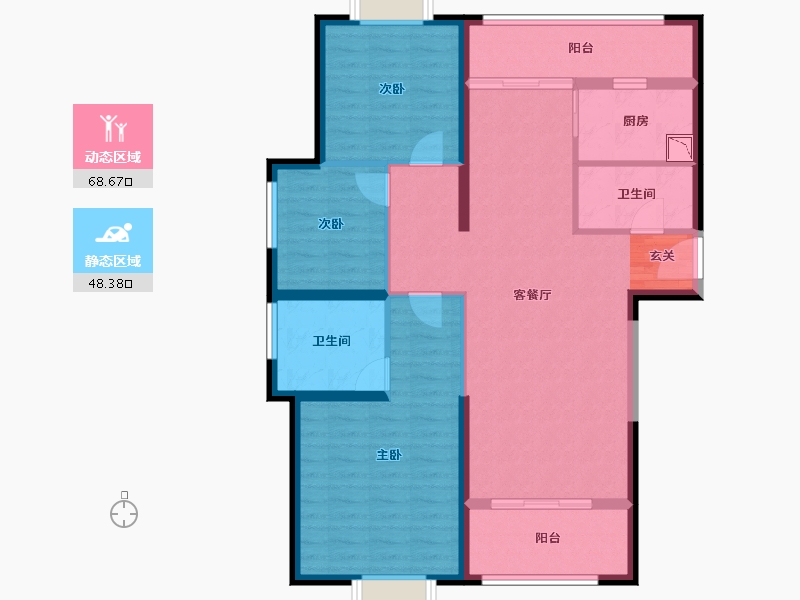 云南省-昆明市-园城-105.05-户型库-动静分区