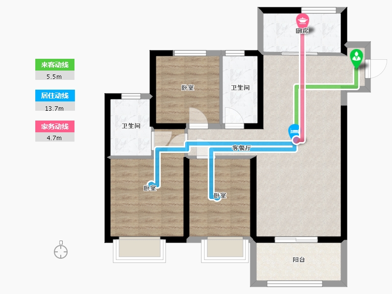 河北省-沧州市-保利拉菲公馆-78.97-户型库-动静线