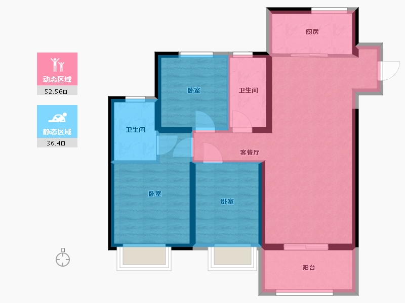 河北省-沧州市-保利拉菲公馆-78.97-户型库-动静分区