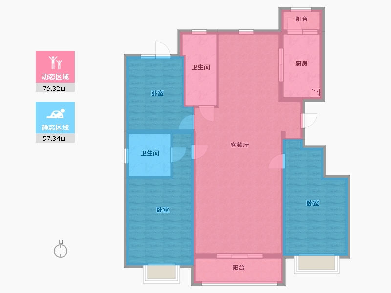 山西省-太原市-德元府-123.63-户型库-动静分区