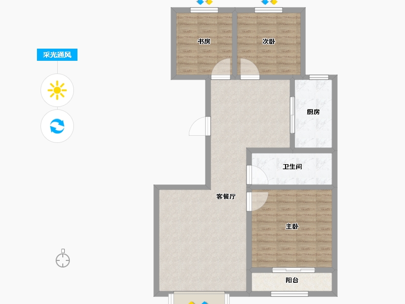 河北省-承德市-德润庄园二期-晟珑家轩-88.88-户型库-采光通风