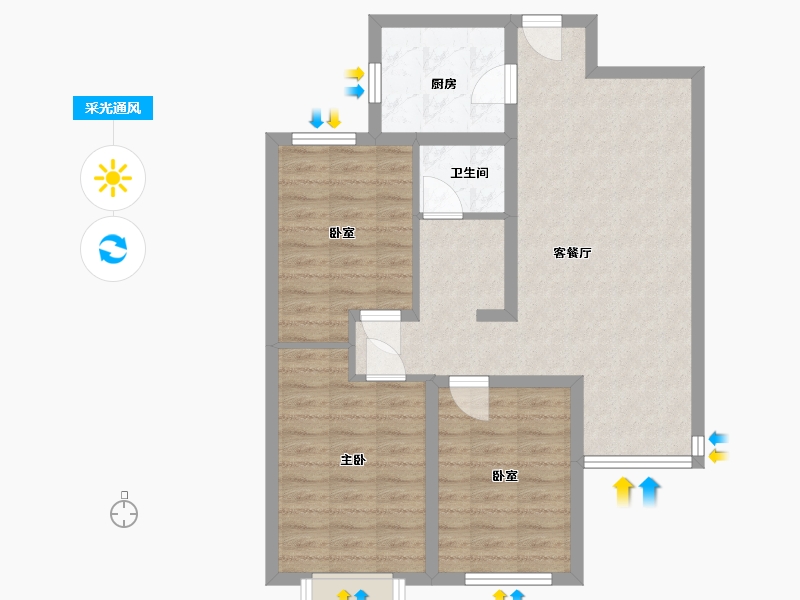 山西省-太原市-望府-77.00-户型库-采光通风