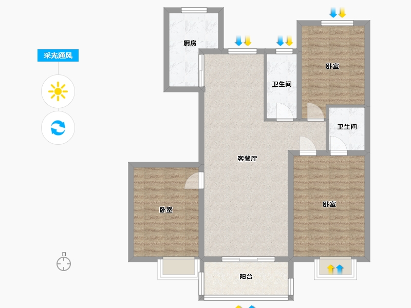 河北省-沧州市-荣盛锦绣学府-99.21-户型库-采光通风