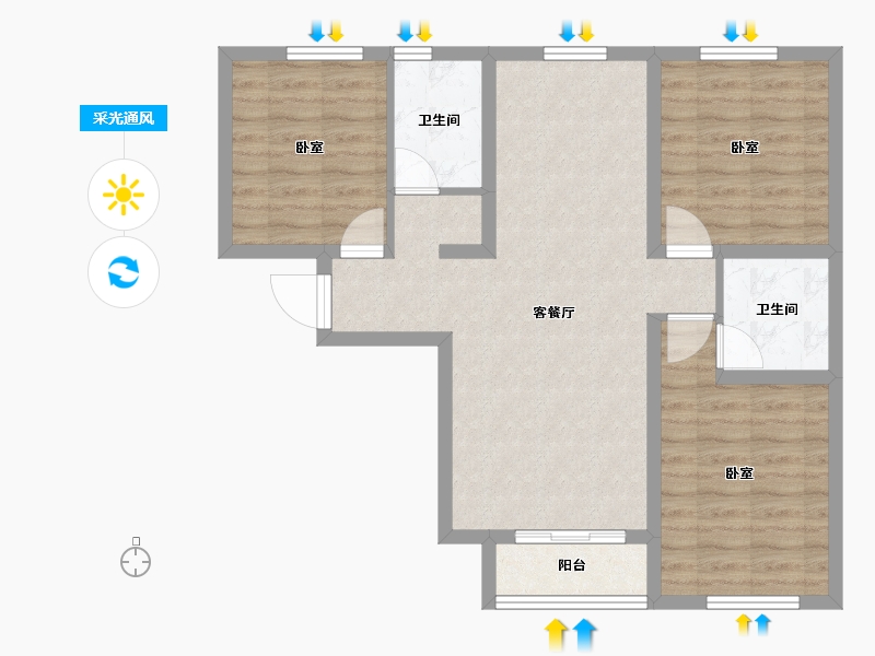 山西省-大同市-新发地·峰景山水-78.09-户型库-采光通风