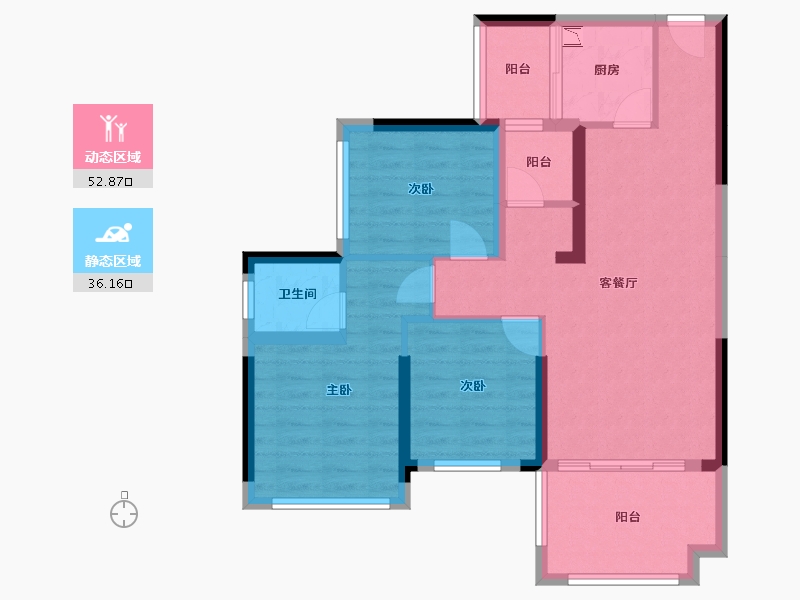 广西壮族自治区-桂林市-安厦恒安上城-78.79-户型库-动静分区