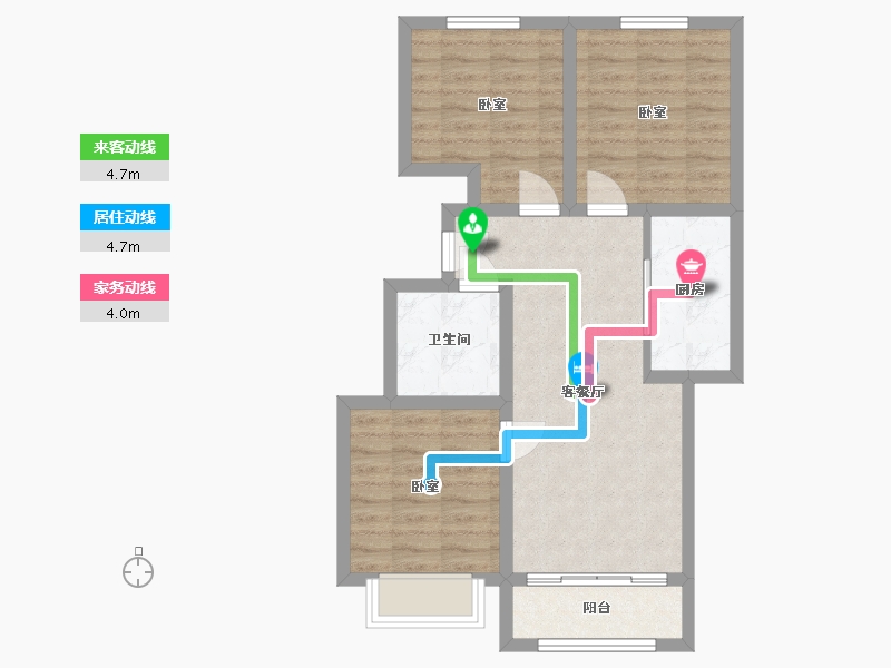 山西省-太原市-东润国际4期-66.65-户型库-动静线