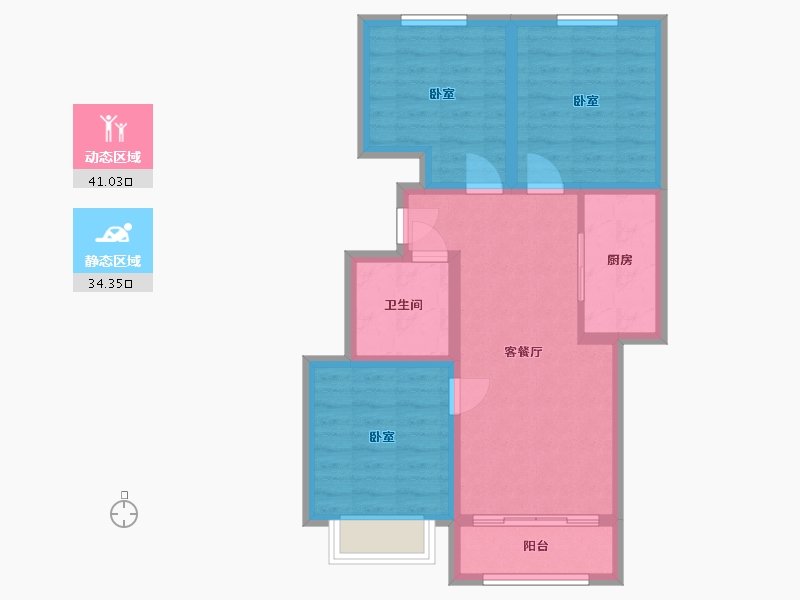 山西省-太原市-东润国际4期-66.65-户型库-动静分区