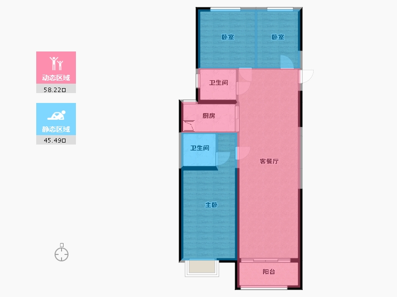 山西省-太原市-晋中碧桂园-93.62-户型库-动静分区