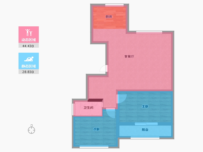 河北省-承德市-德润庄园二期-晟珑家轩-65.10-户型库-动静分区