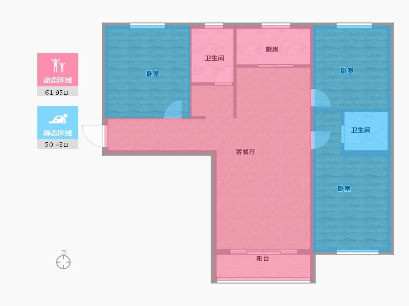 山西省-大同市-新发地·峰景山水-101.95-户型库-动静分区