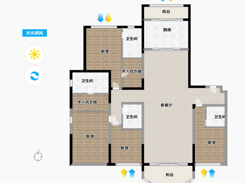 山西省-太原市-太原星河湾5号园-230.00-户型库-采光通风