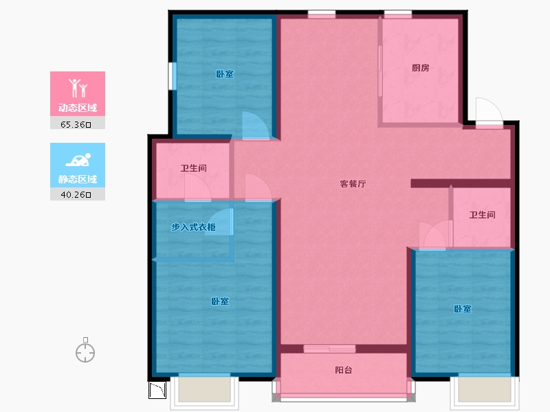 山西省-太原市-逍邦Art Life-94.55-户型库-动静分区