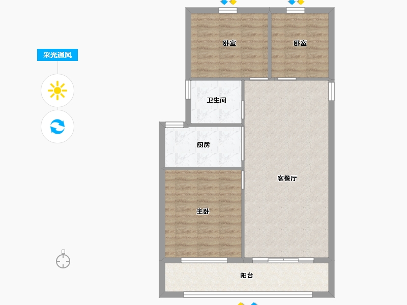 山西省-太原市-太原碧桂园凤凰城-78.83-户型库-采光通风