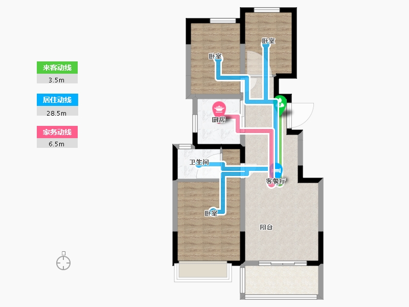 河北省-廊坊市-佳兆业·悦峰·群贤苑-78.00-户型库-动静线