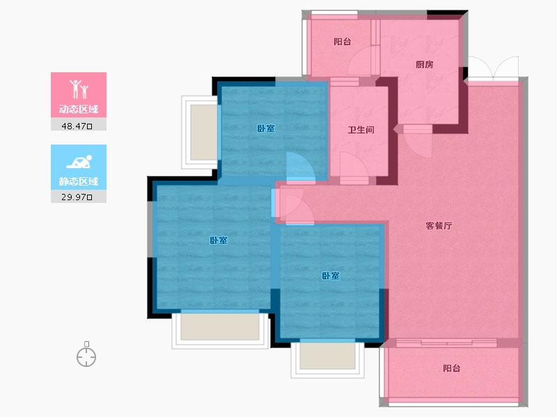 四川省-成都市-天骄府-69.12-户型库-动静分区