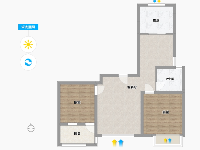 河北省-沧州市-沧兴·海兴一品-67.20-户型库-采光通风