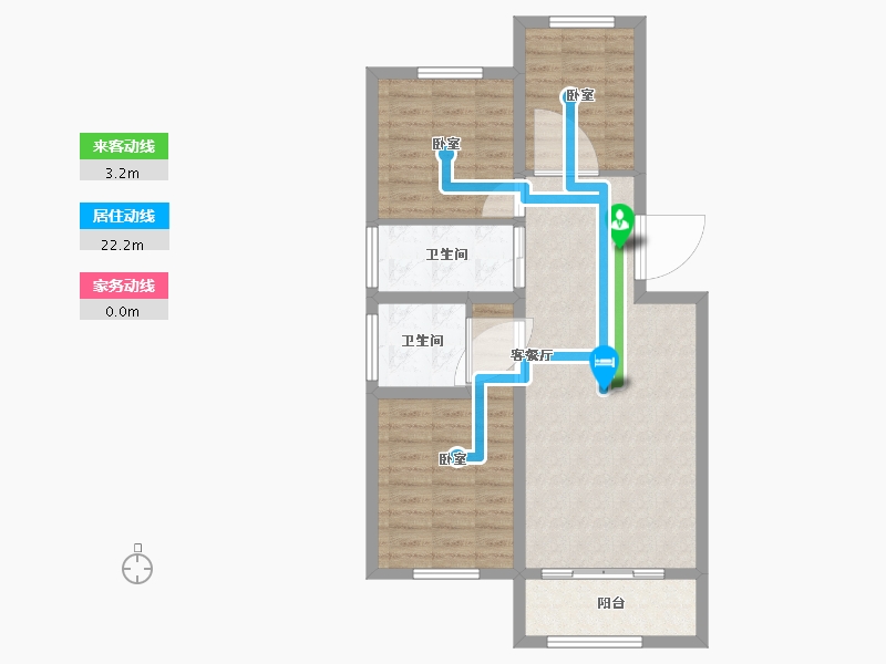 河北省-沧州市-长丰阅璟-75.67-户型库-动静线