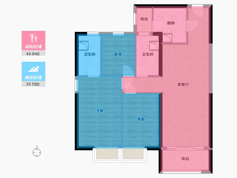 山西省-太原市-晋中碧桂园-76.20-户型库-动静分区