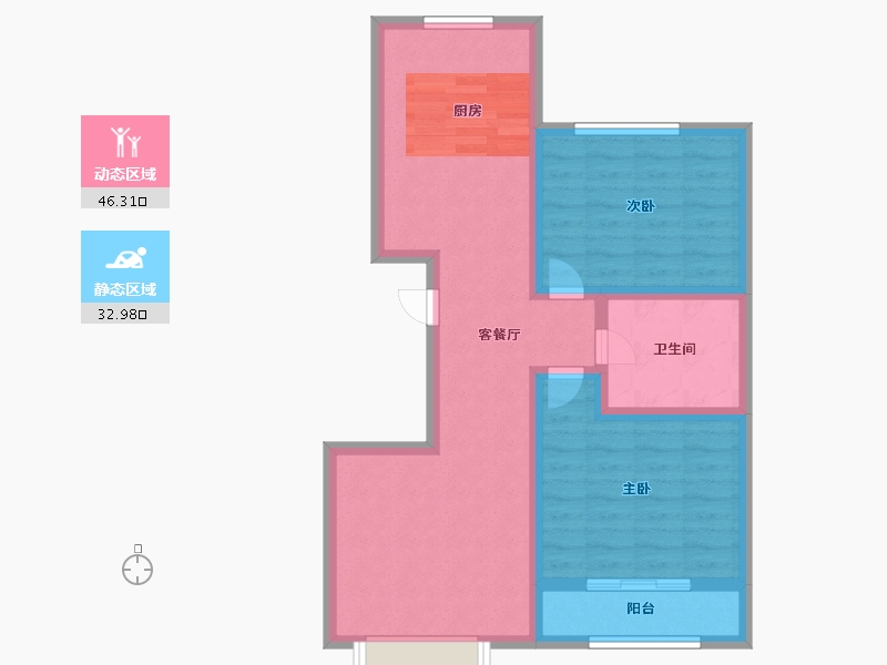 河北省-承德市-德润庄园二期-晟珑家轩-70.00-户型库-动静分区