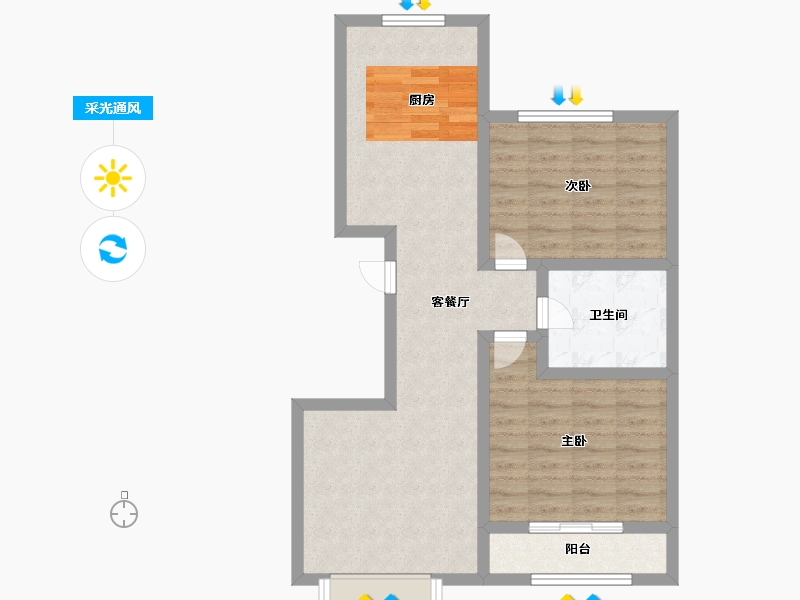 河北省-承德市-德润庄园二期-晟珑家轩-70.00-户型库-采光通风