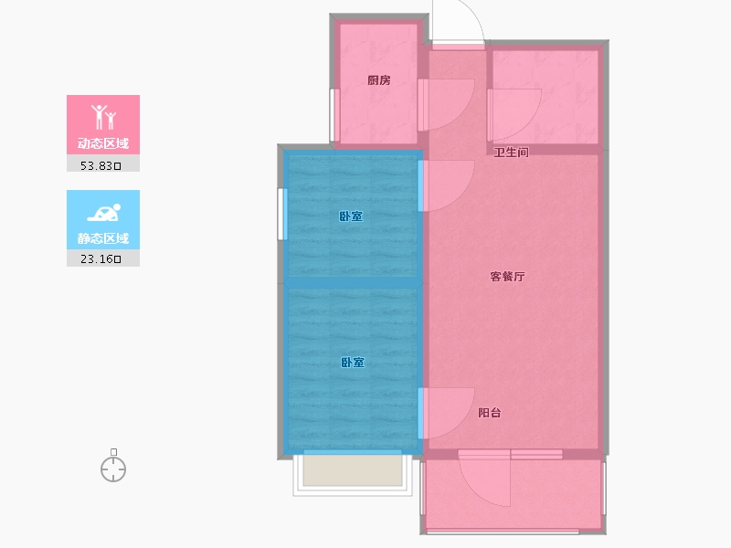 山西省-太原市-龙城半岛三期-69.22-户型库-动静分区