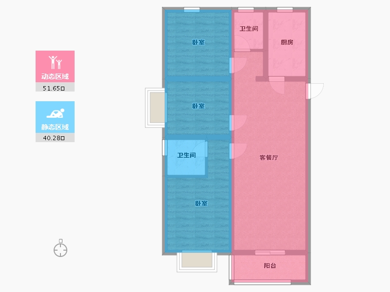 山西省-太原市-红星·紫御半山-81.35-户型库-动静分区