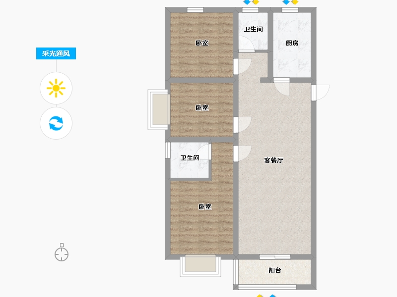 山西省-太原市-红星·紫御半山-81.35-户型库-采光通风